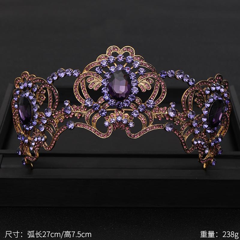 

Винтажная королевская тиара в стиле барокко, свадебная корона, диадема для невесты, золотые украшения для головы со стразами, головной убор, свадебные аксессуары для волос