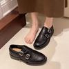 Wear Spring And Autumn British Style Thick Heel Loafers Brock Single Shoes Thick Heel New 2025 Small Leather Shoes Versatile