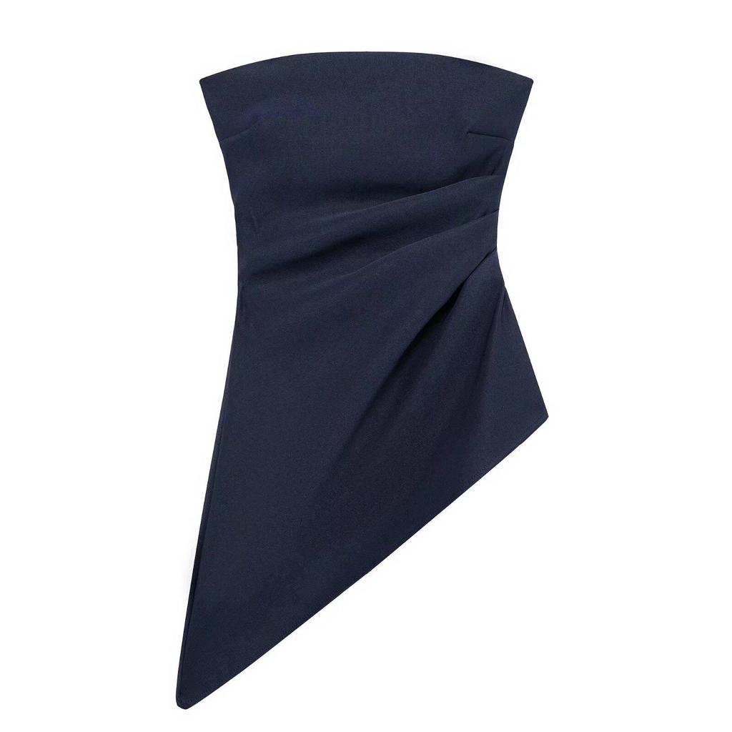 2025 Spring Women's Slim Versatile Strapless Pleated Vest
