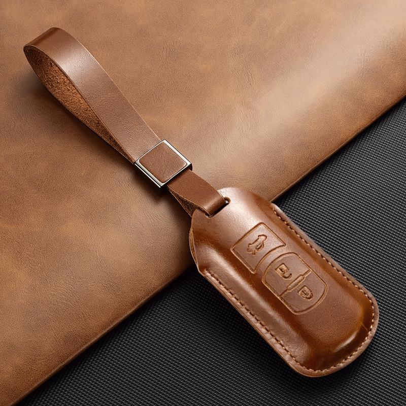 Applicable To Mazda Onxera Leather Key Case CX4 Artez CX5 Horse 3 Shell CX30 Car CX3 Ruiyi X8 Buckle