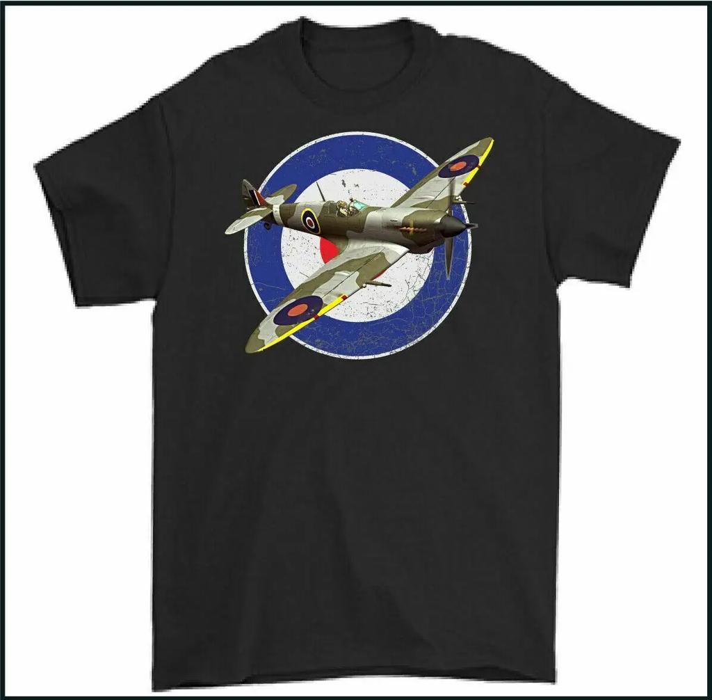 Battle of Britain WWII RAF Spitfire Supermarine Fighter TShirt Summer Cotton Short Sleeve ONeck Mens T Shirt New S3XL
