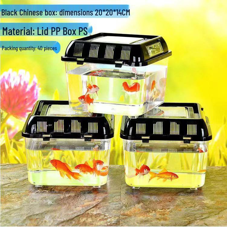 Transparent Multi-Size Handheld Pet Breeding Box and Tank for Turtles, Goldfish, and Hamsters