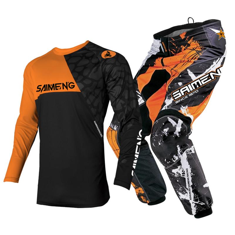 Sada oblečení na motokros pro děti Mladistvý dres Kalhoty Sety dítě zelená Motocykl černá 3 4 5 6 7 8 9 10 let Terénní oblek modrá oranžová Enduro kros chlapec dívka