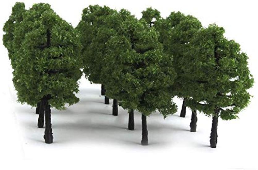 30 Trees for model N railway and architectural Dark green 3.5cm, pieces. railways, forests, gauge, dioramas, structures, models. color.