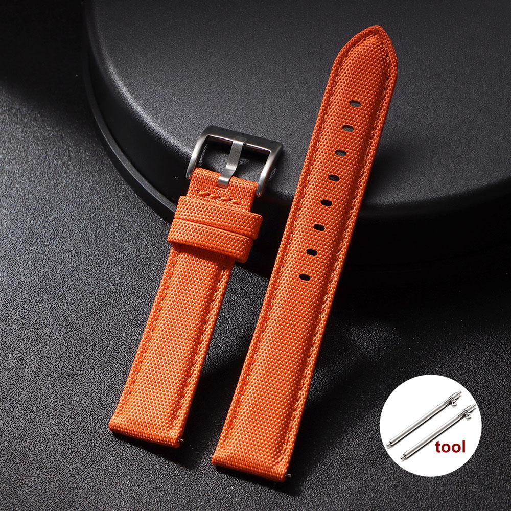 Nylon Leather Watch Strap 20mm 22mm Quick Release Spring Military Watchband  Army Green Bracelet with Black Clasp  Accessories