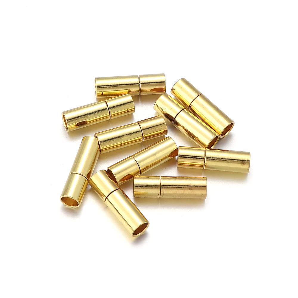 10pcs/lot 2-8mm Copper End Clasps End Caps For Jewelry Making DIY  Round Leather Cord Bracelet Necklace Connector Accessories