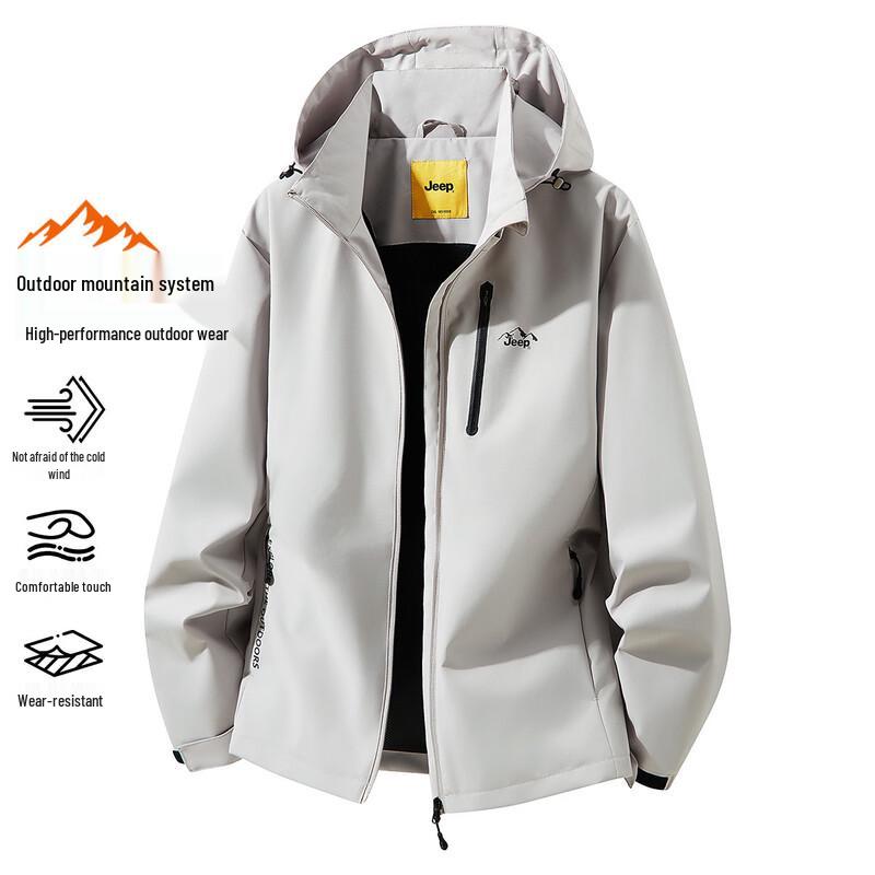 JEEP Men s Versatile Hooded Casual Jacket 2XL