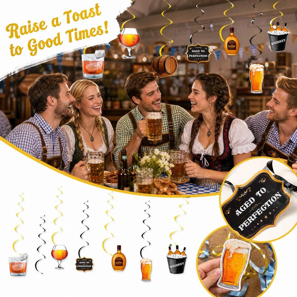 Oktoberfest Party Decoration Streamers 7 Pack