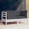2-seater Garden Sofa with Anthracite Cushions Pine Wood