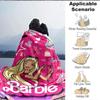 1 pezzo Coperta Plaid in Flanella Barbie Morbida, Calda e Accogliente per Divano, Letto, Ufficio e Viaggio Versatile per Tutte le Stagioni Regalo, Regalo di Natale