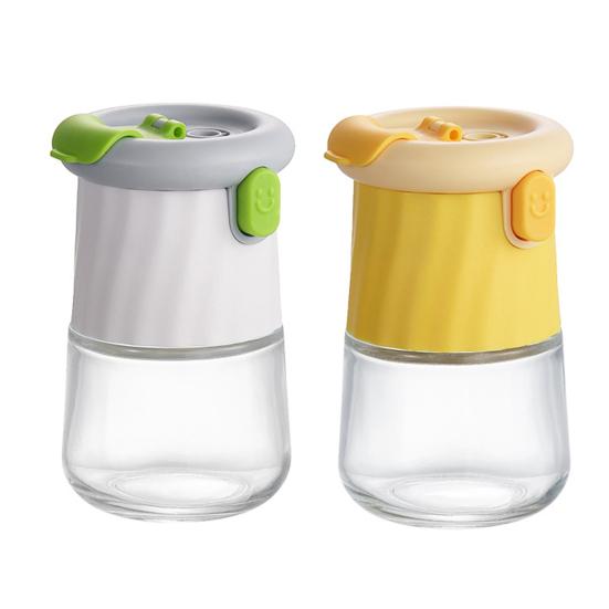 Measuring Seasoning Bottle 0.5g Precise Quantitative Salt And Pepper Shaker Push Type Salt Control Bottle Glass Spice Jar for Kitchen Cooking Camping