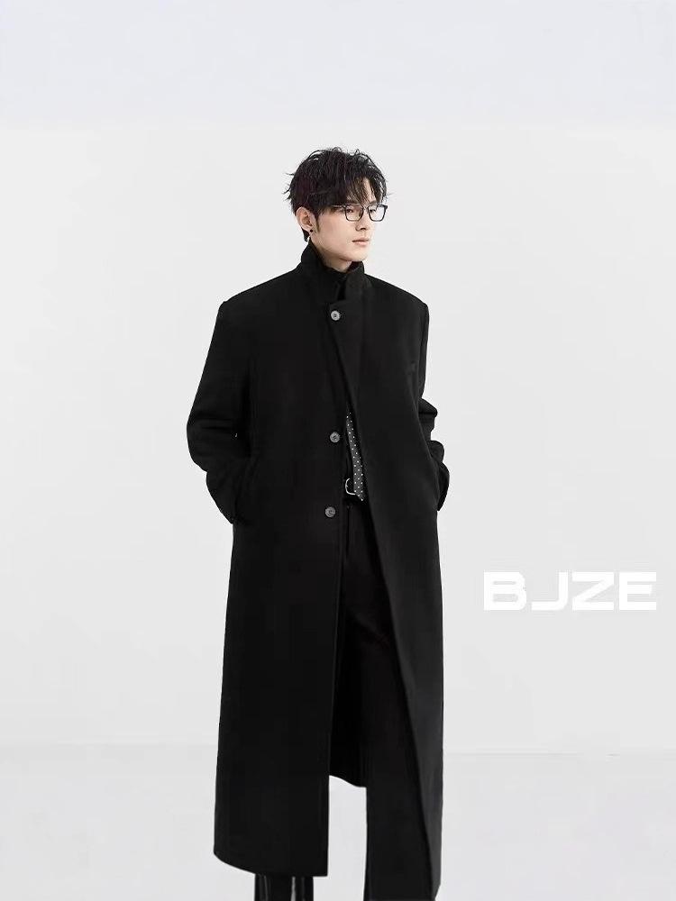 Men's Trendy British Mid-Length Woolen Coat