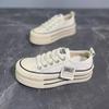 Popular platform white shoes women's spring summer breathable heightening board shoes 2025 new versatile casual sports canvas shoes