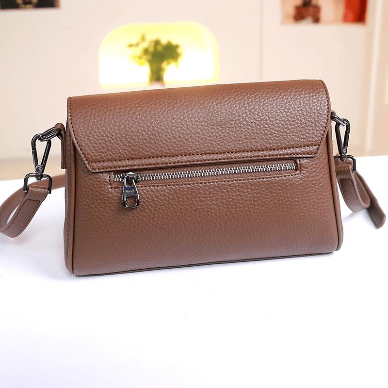 Soft Leather Small Bag, Ladies' New High-end Casual Mom Bag, Korean Version Versatile and Fashionable Single Shoulder Crossbody Bag