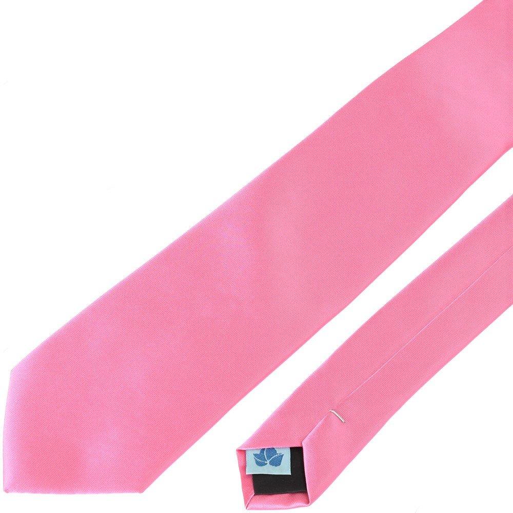 [ao-LABEL] Brand Silk Glossy Tie, 8cm Wide, Available In 30 Colors, Stylish Men's Tie, Business & Party Wear, Solid Color, Light Pink (Cherry Blossom
