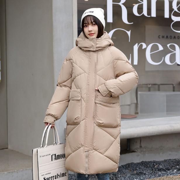 2025 new thickened down jacket cotton coat women's loose mid-length knee-length cotton winter skirt