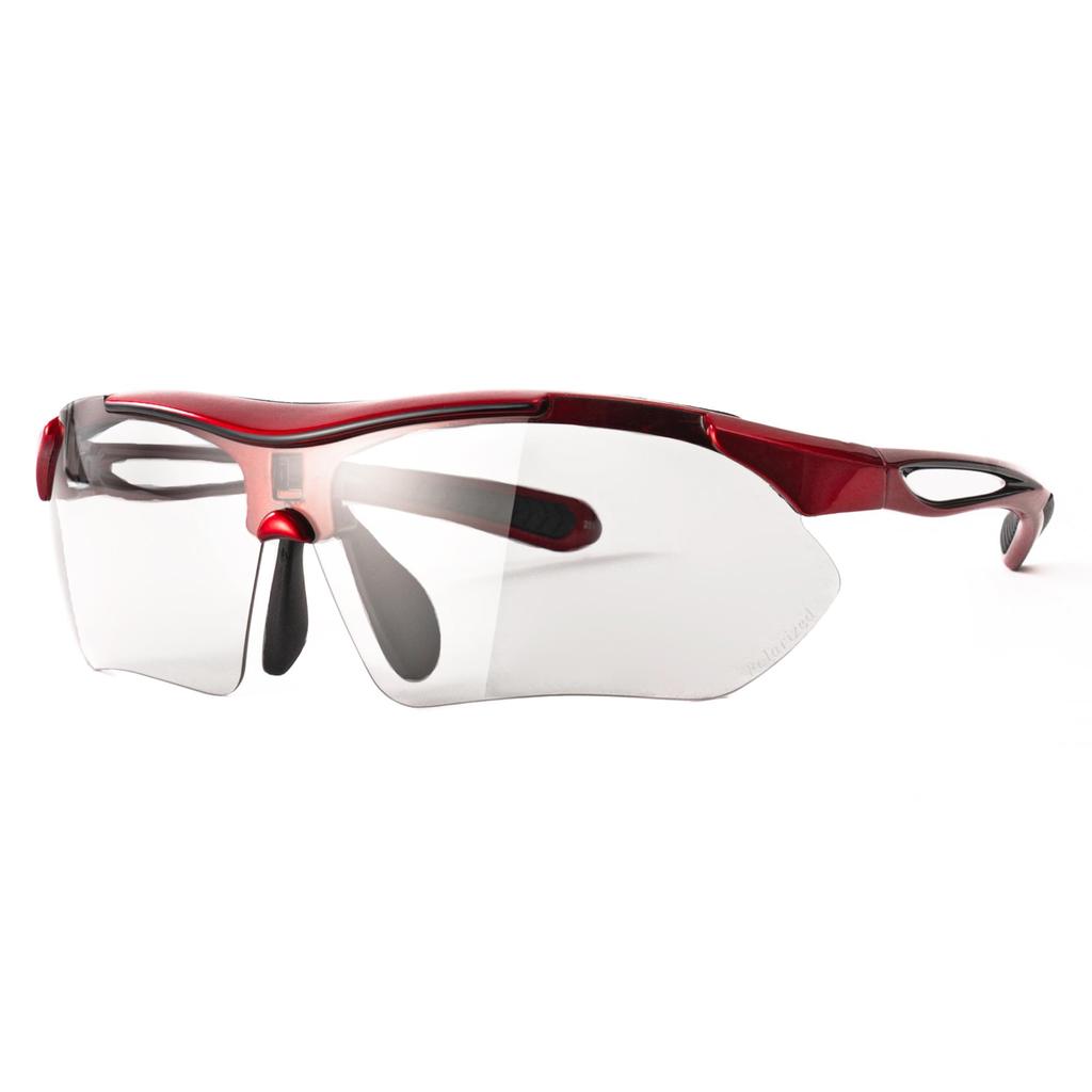 Photochromic Sports Sunglasses with UV A-Fit Men's Protection, Red/Black, AF-7001T-C5