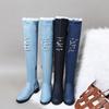 Academy New Fashion Denim Face Low Heel Square Heel 32-48 Size Paint Boots