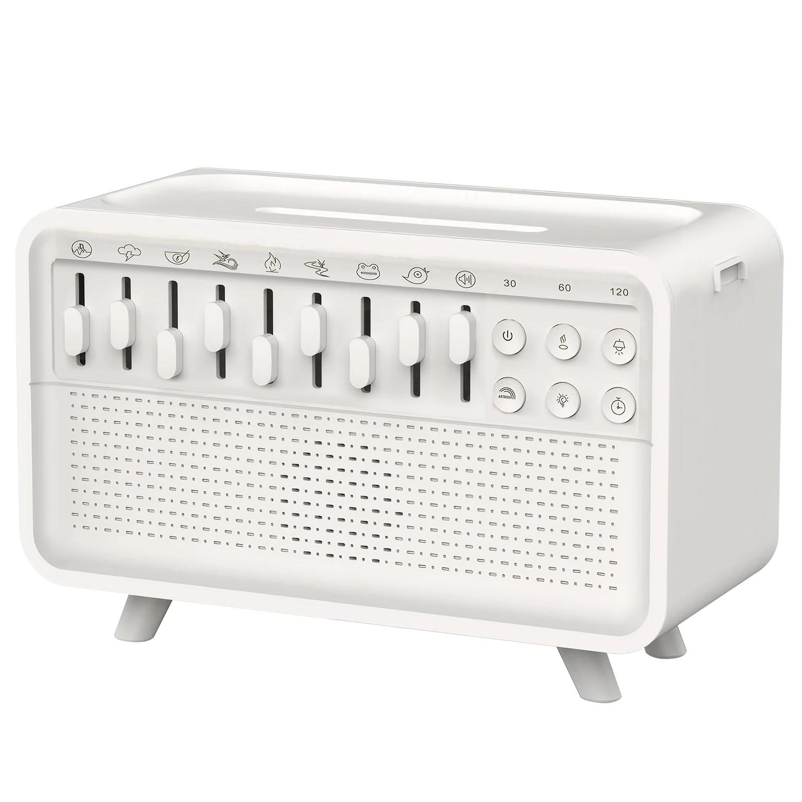 

LED White Noise Speaker Waterless Auto-Off Sleep Sound Machine Essential Oils Humidifier for Bedroom Living Room Bedside Lights white