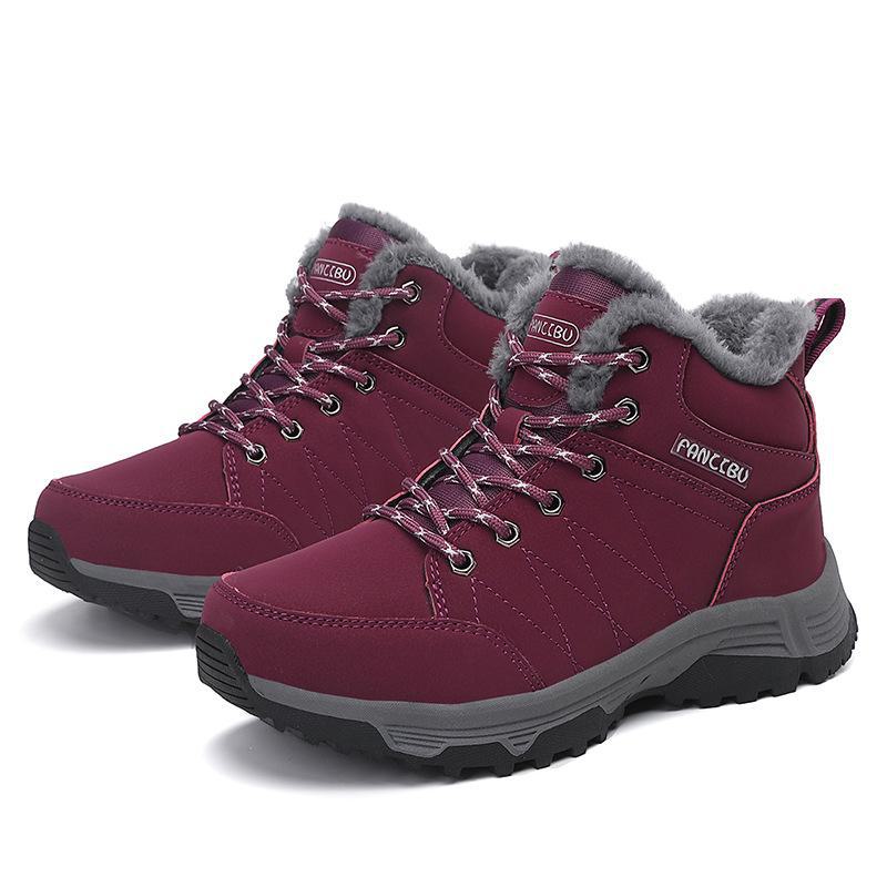 

Женские теплые зимние сапоги Plus Velvet для зимы — нескользящие, с мягкой подошвой, короткие сапоги для пожилых людей 37 фиолетовый