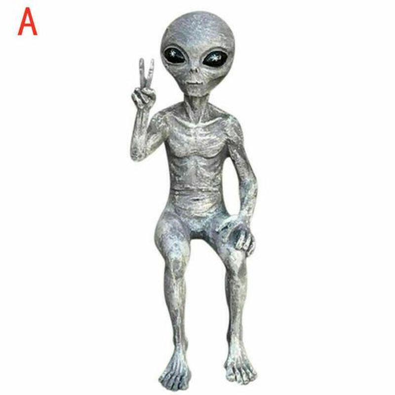 New Outdoor Space Alien Ornaments Garden Resin Statue Figurine Home Decoration Gift Garden Yard Decoration Outdoor Miniatures