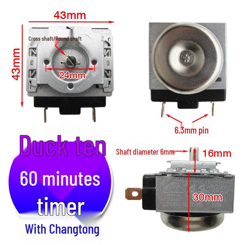 Timer per pentola a pressione elettrica e friggitrice ad aria con campanello, 60/90/120 Min, Interruttore temporizzatore a semicerchio/asse a croce