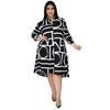 Plus Size Dress Printed Drawstring Waist Shirt Plus Size Dresses for Women