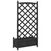 Vidaxl Planter with Trellis, Black, Solid Fir Wood