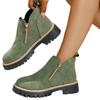 European and American large-size boots 22 autumn and winter new round head thick heel short tube side zipper Martin boots