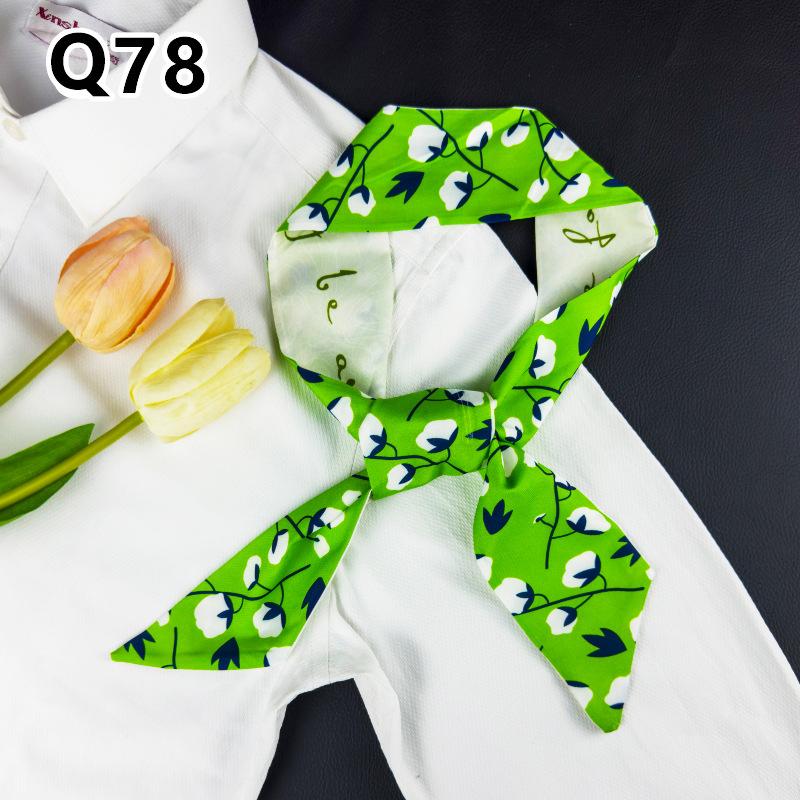 New Long Versatile Silk Scarf Tied Hair Band Bow Letter Floral Streamer Tied Bag Gift Small Silk Scarf