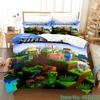 3D Cartoon Minecraft Duvet Cover for kids,Game Simulated World Bedding Set,Duvet Cover Pillowcases with Zipper Youth Kids Gift