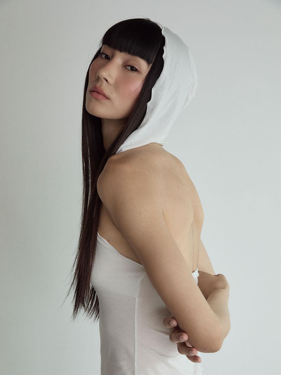 Visus Hood Sleeveless Top_White S
