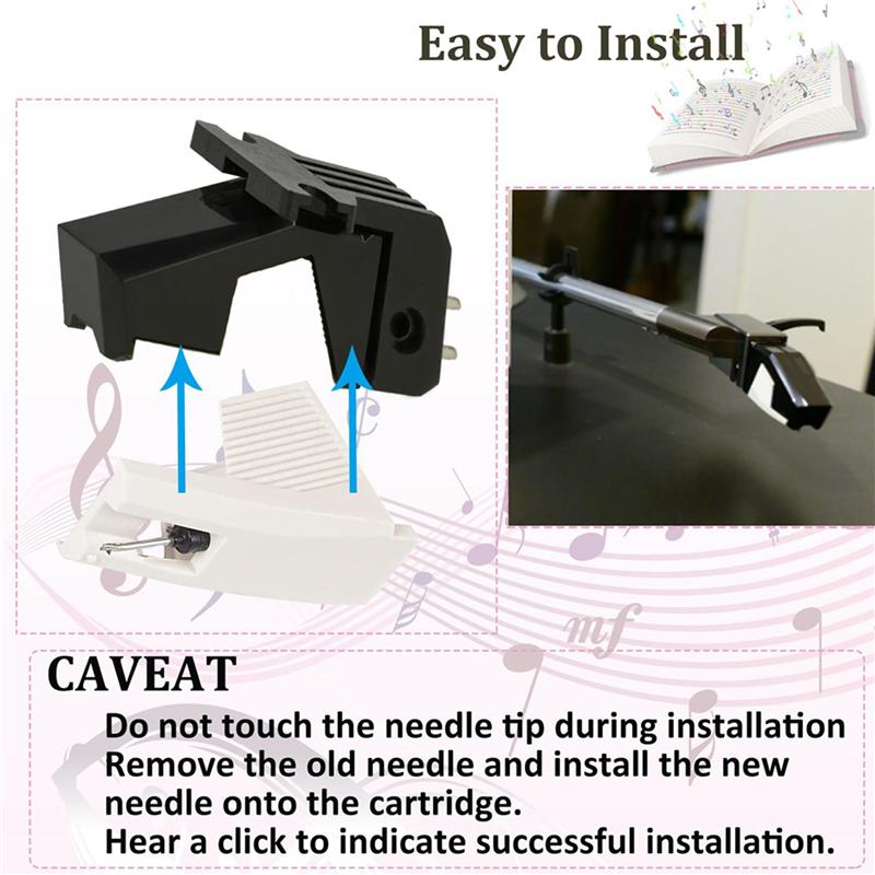 ABUO-4X ATN85EP Replacement Stylus For AT85EP Compatible For Audio-Technica ATN85EP Elliptical Turntable Stylus For AT301EP