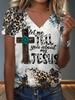 Women's Summer V-Neck Short Sleeve T-Shirt