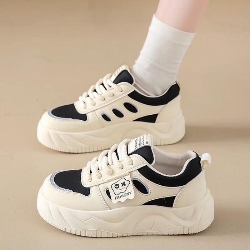 

Sneakers women s spring new fashion trend student little white shoes platform casual board shoes 35 чёрный