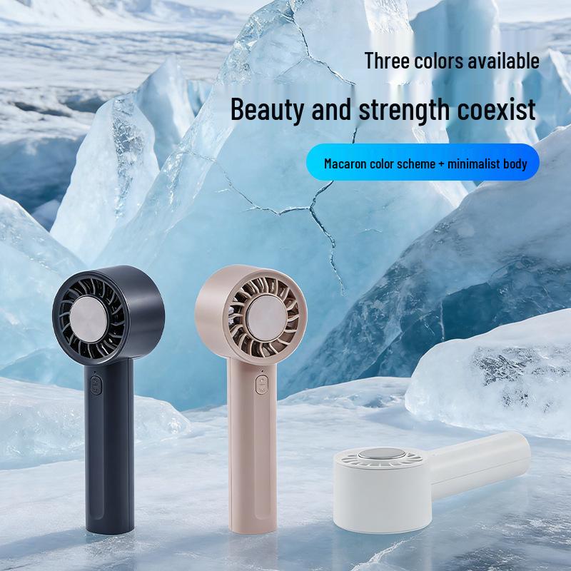 Portable USB Rechargeable Handheld Cooling Fan with Ice Pack