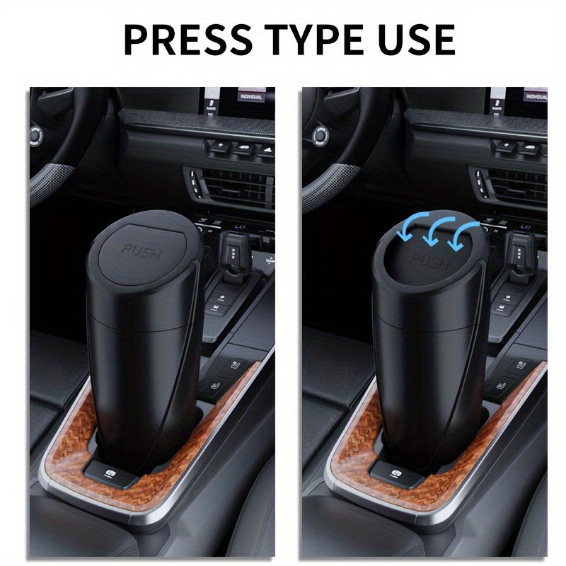1pc Portable Car Trash Can, Small Car Interior Accessory Covered Car Trash Can, Car Cup Holder Trash Can