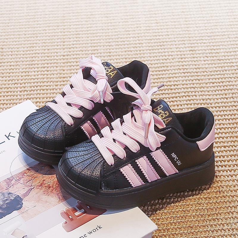 Girls' Shell-toe Sneakers with Soft Soles, New Autumn Model Children's Sports Shoes, Korean-style Versatile Casual Shoes for Older Boys