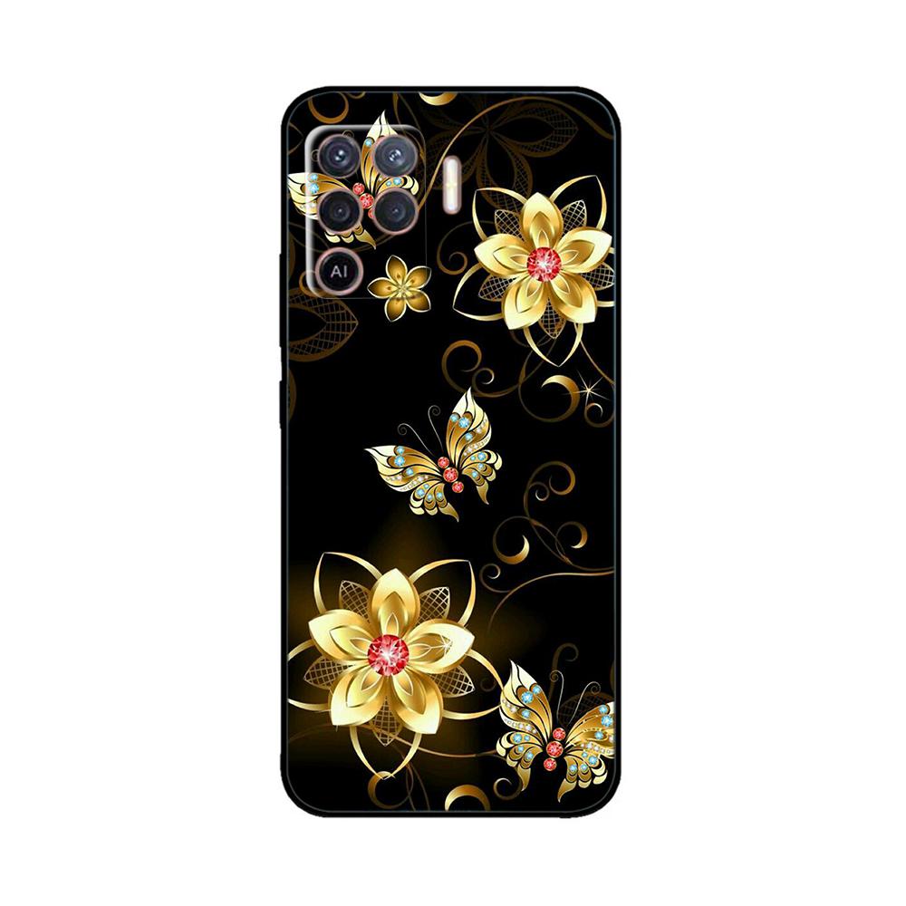 Cover per OPPO Reno 5 Lite Custodia Morbida in Silicone Fiori Bumper per OPPO Reno 5 F oppoA94 4G Custodie Reno 5 Lite Custodie per Telefono