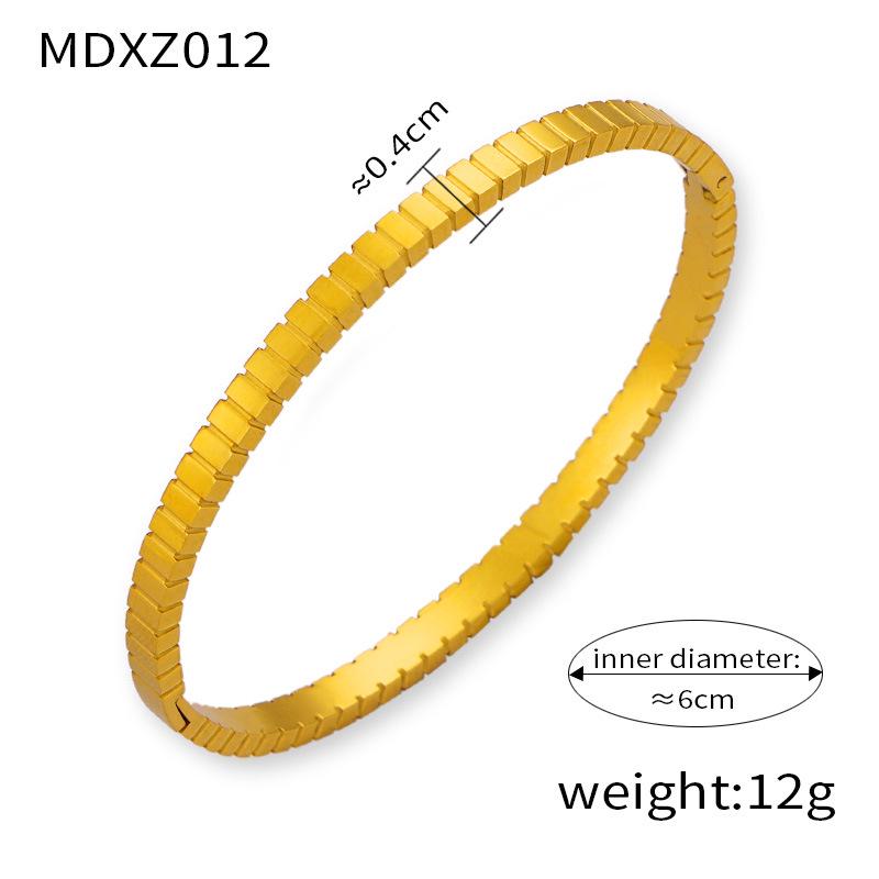 European and American Style 18k Gold Plated Titanium Steel Bracelet with Inlaid Colored Diamonds