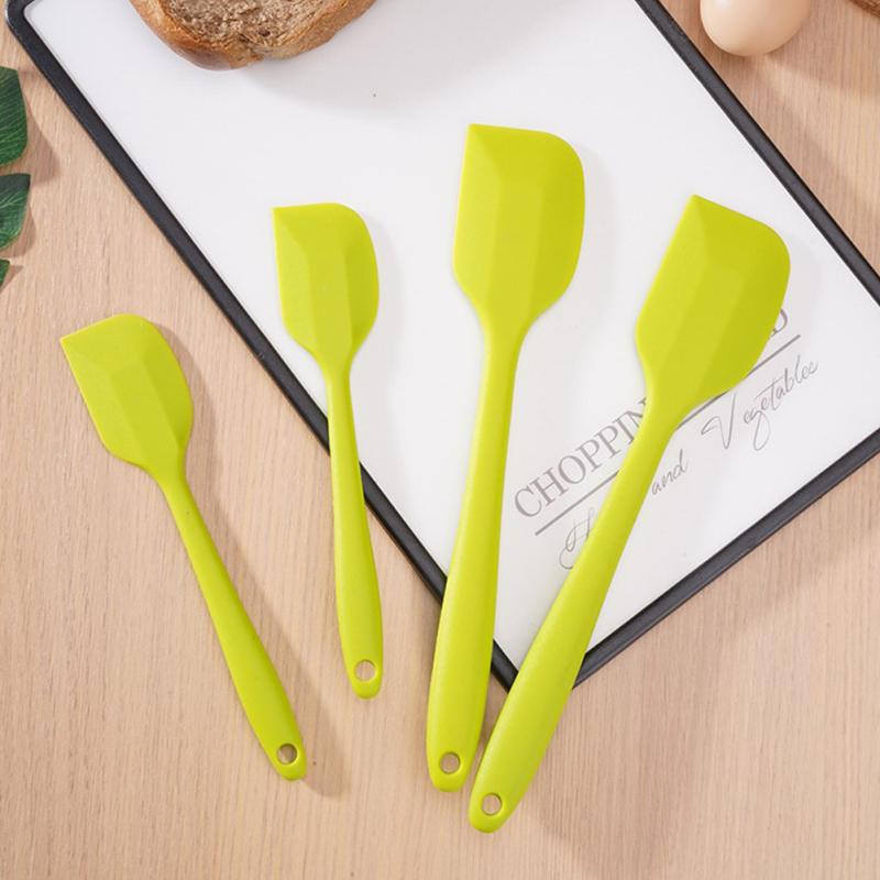 4 Pcs/set Food Grade Silicone Cake Cream  Spatula Set High Heat Resistant Nonstick Kitchen Scraper