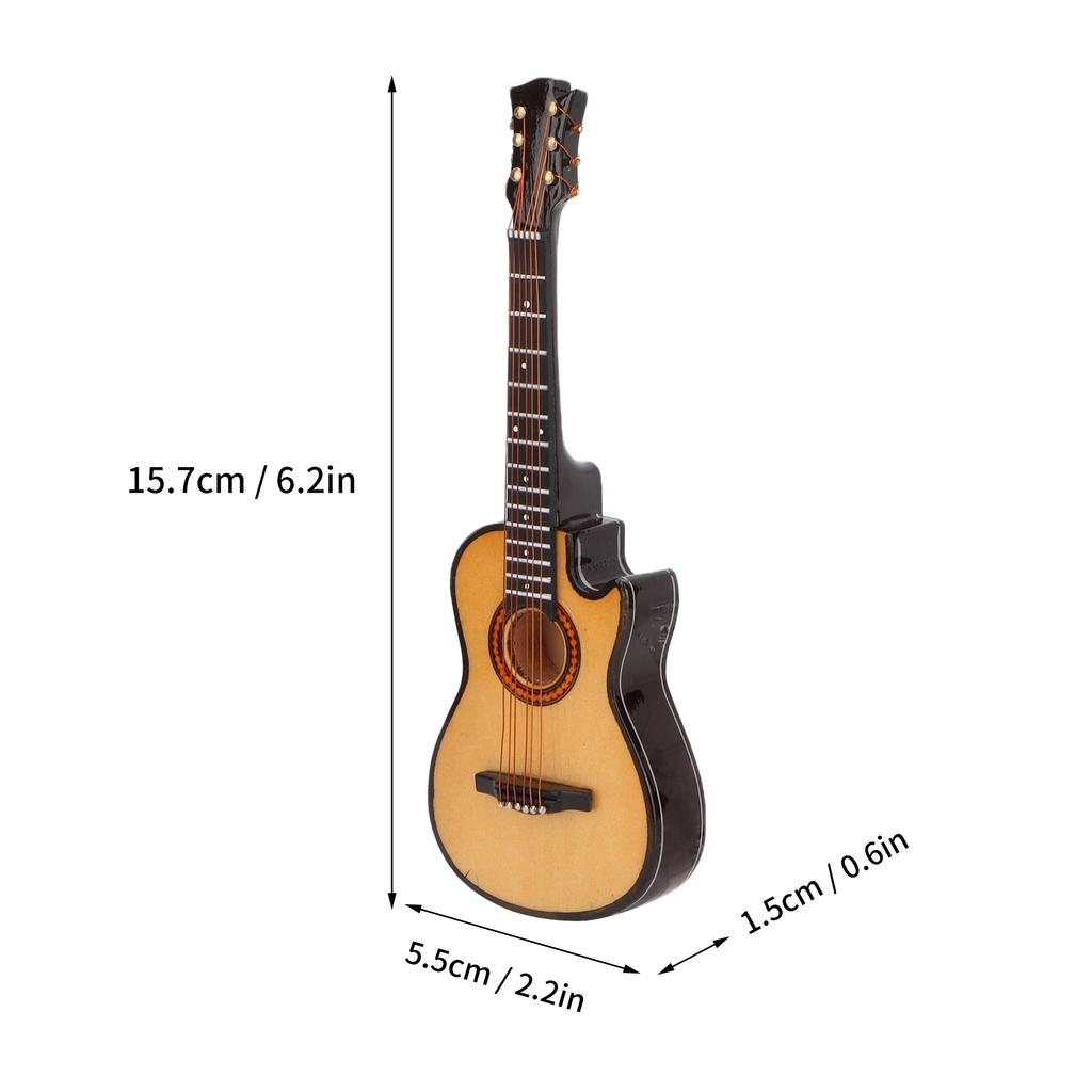 Minature Guitar Model Wooden   Musical Instrument Guitar Replica with Stand Ornament