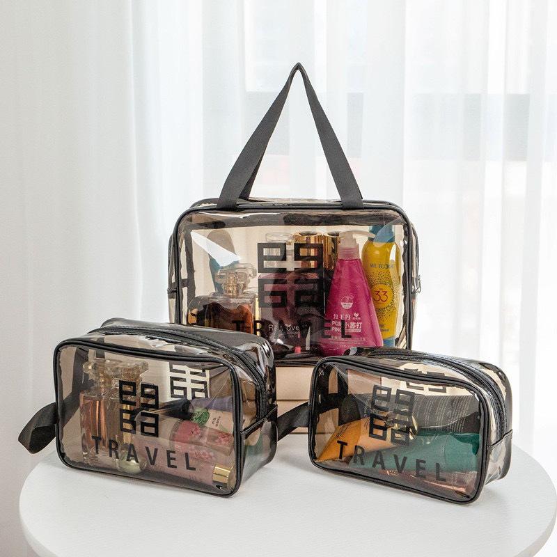 Waterproof Transparent PVC Cosmetic Bag for Travel - Large Capacity Portable Toiletry Organizer