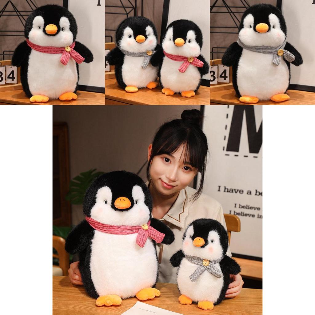 Penguin Plush Toy With Scarf Design For Kids And Birthday Gifts