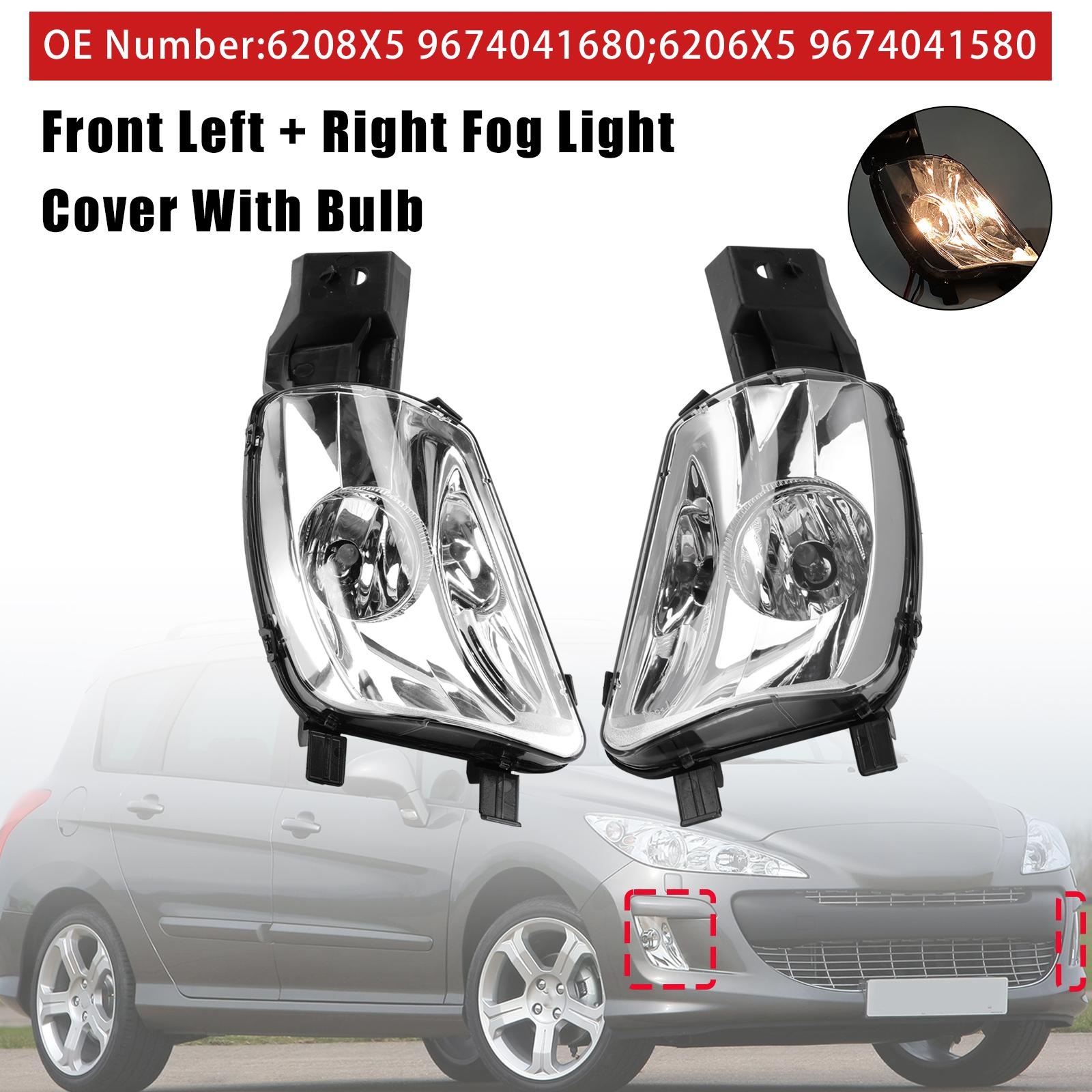 

Front Left + Right Fog Light For Peugeot 308 CC 4B Hatchback 2007-2014