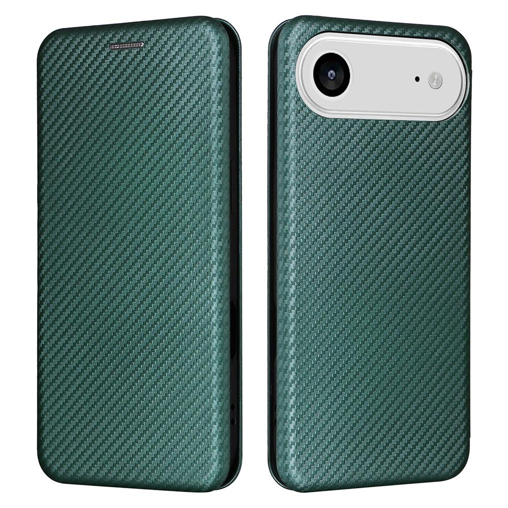 For iPhone 17 Air Case Carbon Fiber Texture Drop-Proof PU Leather Phone Cover