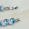 Casual Mystic Sky Blue Cubic Zirconia White Cubic Zirconia Charm Bracelets For Women Fashion Bracelet