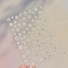 Crystal White Flower Leaves Petal Wet garden Spring Charming Elegant 5D Nail Art Stickers Rhinestone Adhesive Manicure Decals
