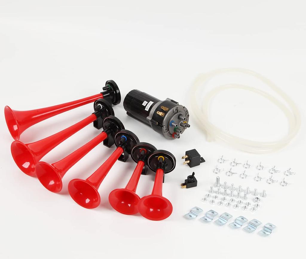 Musical Air Horn Red for 12V Cars 6-Bar (Godfather)