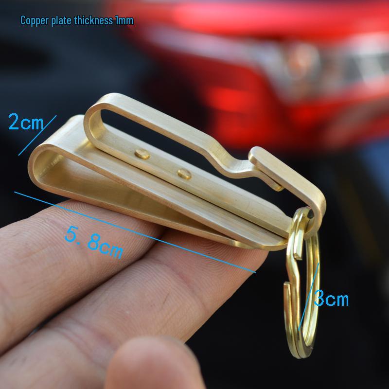 Retro Messing- und Kupfer-Schlüsselanhänger mit Hüftaufhänger und Schnallenring